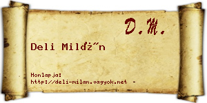 Deli Milán névjegykártya