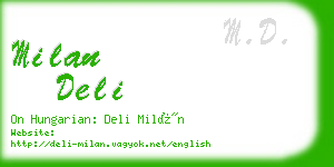 milan deli business card